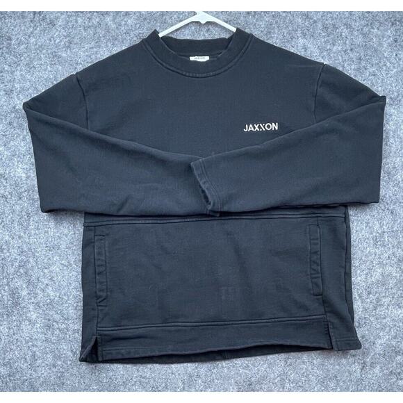 Jaxxon Sweatshirt Mens Extra Large Black Chest Logo Simple Heavyweight - Picture 1 of 6